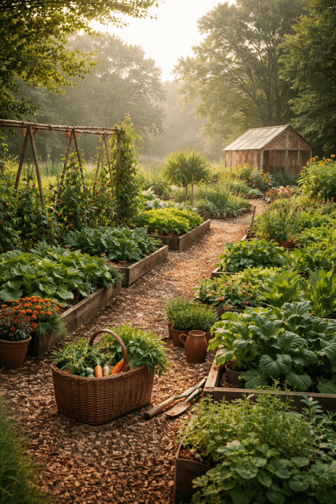 Rustieke tuin moestuin